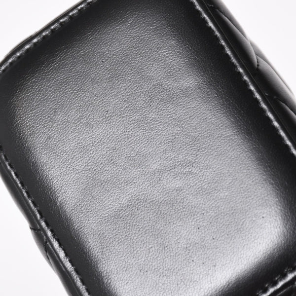 CHANEL シャネル マトラッセ ミニバニティケース チェーンショルダーバッグ 31番台 ココマーク ココボール パールクラッシュ ラムスキン ブラック ゴールド金具 美品 中古 4a004993
