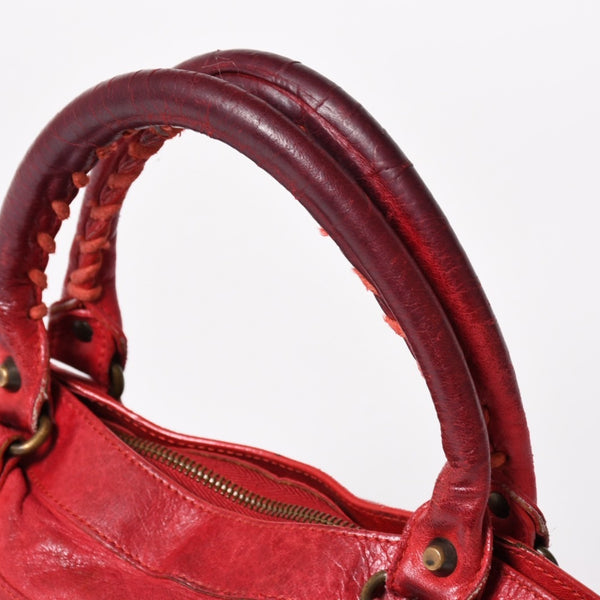 BALENCIAGA バレンシアガ ザ・ファースト ハンドバッグ ショルダーバッグ 2WAY バッグ レッド ブロンズ金具 103208 良品 中古 4a004684