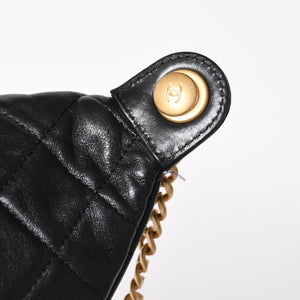 CHANEL シャネル マトラッセ ハートチェーン ウエストバッグ ミニバムバッグ AP3761 ランダム品番 ラムスキン ブラック ゴールド金具 美品 中古 4a004992