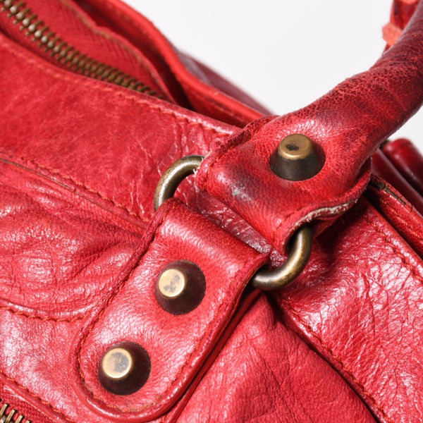 BALENCIAGA バレンシアガ ザ・ファースト ハンドバッグ ショルダーバッグ 2WAY バッグ レッド ブロンズ金具 103208 良品 中古 4a004684