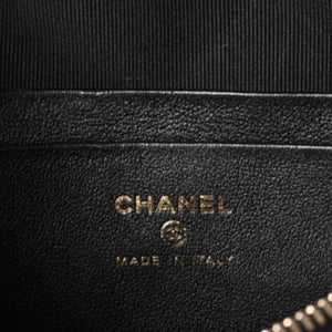 CHANEL シャネル マトラッセ ハートチェーン ウエストバッグ ミニバムバッグ AP3761 ランダム品番 ラムスキン ブラック ゴールド金具 美品 中古 4a004992