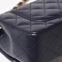 画像をギャラリービューアに読み込む, 極美品 CHANEL シャネル ミニマトラッセ20 Sフラップ Sチェーンショルダーストラップ 21番台 ココマーク キャビアスキン ネイビー ゴールド金具 中古 4a004994