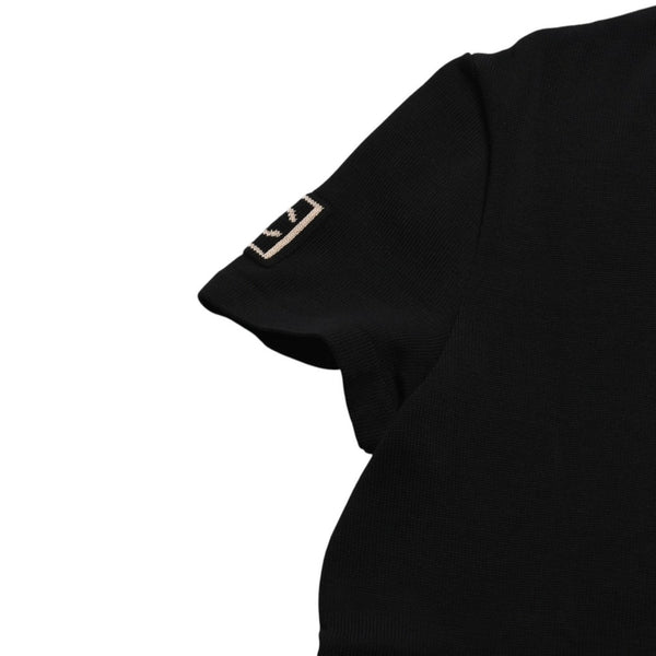 CHANEL Knit Short Sleeve Tops Knit T-shirt P21671V01329 Size 42 Coco Mark Cotton Black Good Condition Used 4a004812