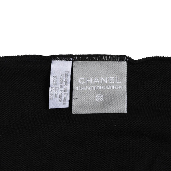 CHANEL Knit Short Sleeve Tops Knit T-shirt P21671V01329 Size 42 Coco Mark Cotton Black Good Condition Used 4a004812