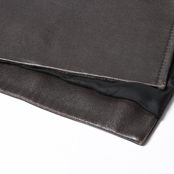 LOEWE ロエベ シングルブレスト レザーロングコート S540Y18L61 ブラウン ラムナッパレザー アウター 32サイズ スペイン製 美品 中古 4a004695