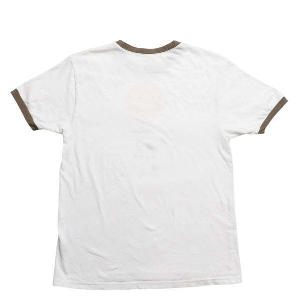 KAPITAL Capital 20 Jersey Smile Short Sleeve T-Shirt K2204SC102 Made in JAPAN Cotton White Brown Size 2 Good Condition Used 4c073560