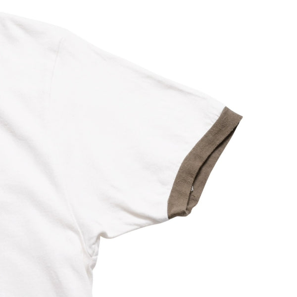 KAPITAL Capital 20 Jersey Smile Short Sleeve T-Shirt K2204SC102 Made in JAPAN Cotton White Brown Size 2 Good Condition Used 4c073560