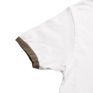 KAPITAL Capital 20 Jersey Smile Short Sleeve T-Shirt K2204SC102 Made in JAPAN Cotton White Brown Size 2 Good Condition Used 4c073560