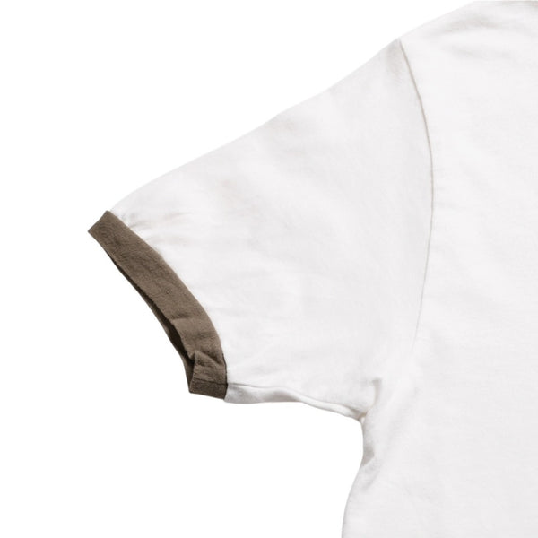 KAPITAL Capital 20 Jersey Smile Short Sleeve T-Shirt K2204SC102 Made in JAPAN Cotton White Brown Size 2 Good Condition Used 4c073560