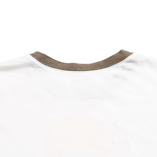 KAPITAL Capital 20 Jersey Smile Short Sleeve T-Shirt K2204SC102 Made in JAPAN Cotton White Brown Size 2 Good Condition Used 4c073560