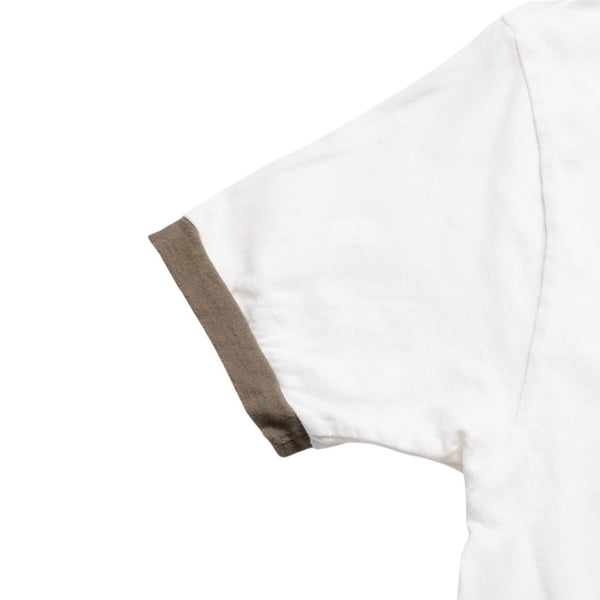 KAPITAL Capital 20 Jersey Smile Short Sleeve T-Shirt K2204SC102 Made in JAPAN Cotton White Brown Size 2 Good Condition Used 4c073560