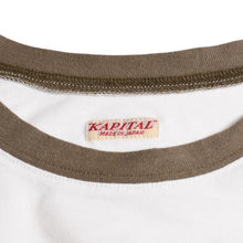 画像をギャラリービューアに読み込む, KAPITAL キャピタル 20 天竺 スマイル 半袖Tシャツ K2204SC102 JAPAN製 コットン ホワイト ブラウン サイズ2 美品 中古 4c073560