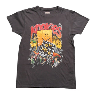 極美品 KAPITAL キャピタル 20/ 天竺 ヴィンテージバンドTシャツ 24SS Knookies コットン ブラウン マルチカラー サイズXS 中古 4a003744