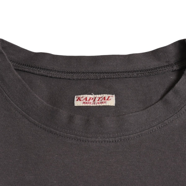 極美品 KAPITAL キャピタル 20/ 天竺 ヴィンテージバンドTシャツ 24SS Knookies コットン ブラウン マルチカラー サイズXS 中古 4a003744