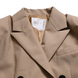 極美品 Sacai サカイ テーラードジャケット クロップド 23-06442 サイズ1 ベージュ ポリエステル シルバー金具 中古 4b005485