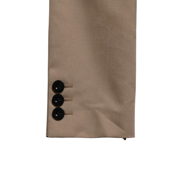 極美品 Sacai サカイ テーラードジャケット クロップド 23-06442 サイズ1 ベージュ ポリエステル シルバー金具 中古 4b005485