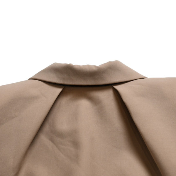 極美品 Sacai サカイ テーラードジャケット クロップド 23-06442 サイズ1 ベージュ ポリエステル シルバー金具 中古 4b005485
