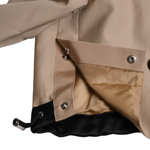 極美品 Sacai サカイ テーラードジャケット クロップド 23-06442 サイズ1 ベージュ ポリエステル シルバー金具 中古 4b005485