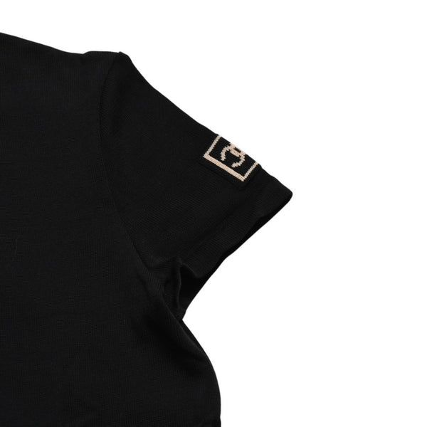 CHANEL Knit Short Sleeve Tops Knit T-shirt P21671V01329 Size 42 Coco Mark Cotton Black Good Condition Used 4a004812