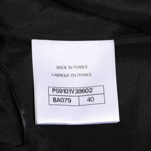 Very Good Condition CHANEL High Waist Marine Pants P59101V38602 Sailor Pants Marine Style Coco Mark Navy Black 40 Size Satin Switching Bottoms Used 4a004704