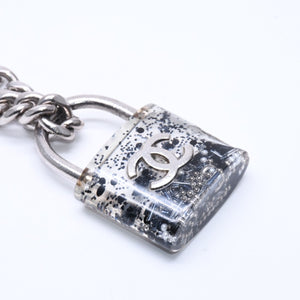 CHANEL シャネル カデナチェーンネックレス ココマーク 14K刻印 シルバー クリア GP レジン 良品 中古 4c068818