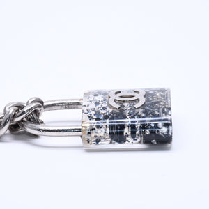CHANEL シャネル カデナチェーンネックレス ココマーク 14K刻印 シルバー クリア GP レジン 良品 中古 4c068818