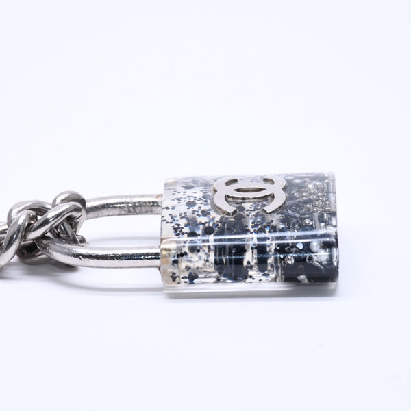 CHANEL シャネル カデナチェーンネックレス ココマーク 14K刻印 シルバー クリア GP レジン 良品 中古 4c068818