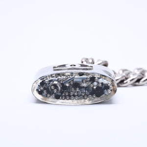 CHANEL シャネル カデナチェーンネックレス ココマーク 14K刻印 シルバー クリア GP レジン 良品 中古 4c068818