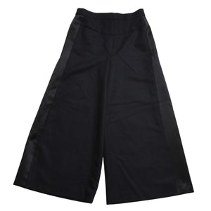 Very Good Condition CHANEL High Waist Marine Pants P59101V38602 Sailor Pants Marine Style Coco Mark Navy Black 40 Size Satin Switching Bottoms Used 4a004704