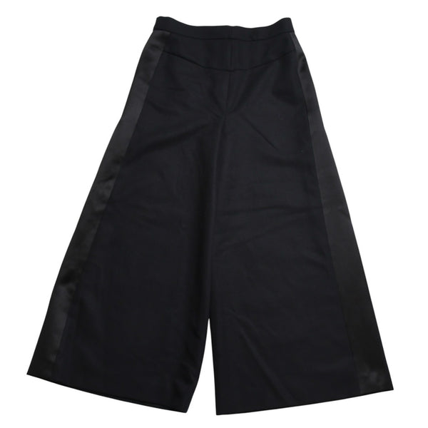 Very Good Condition CHANEL High Waist Marine Pants P59101V38602 Sailor Pants Marine Style Coco Mark Navy Black 40 Size Satin Switching Bottoms Used 4a004704