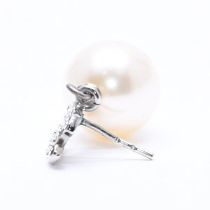 極美品 CHANEL シャネル ココマーク ピアス アクセサリー B14V GP ラインストーン パール シルバー 重量6.61g 中古 4a004592