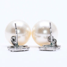 画像をギャラリービューアに読み込む, 極美品 CHANEL シャネル ココマーク ピアス アクセサリー B14V GP ラインストーン パール シルバー 重量6.61g 中古 4a004592