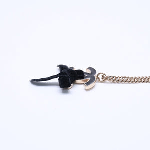CHANEL Necklace Big Coco Mark Ribbon 07C Engraved Weight Approx. 20.81g Black Gold Good Condition Used 4c063072