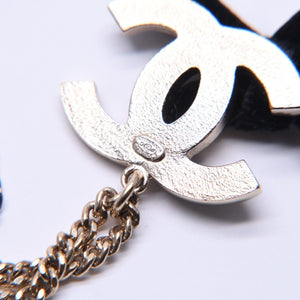 CHANEL Necklace Big Coco Mark Ribbon 07C Engraved Weight Approx. 20.81g Black Gold Good Condition Used 4c063072