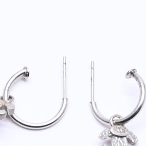 CHANEL Hoop Earrings Earrings Coco Mark Pink Silver 04P Engraved Weight Approx. 2.86g Good Condition Used 4c074886