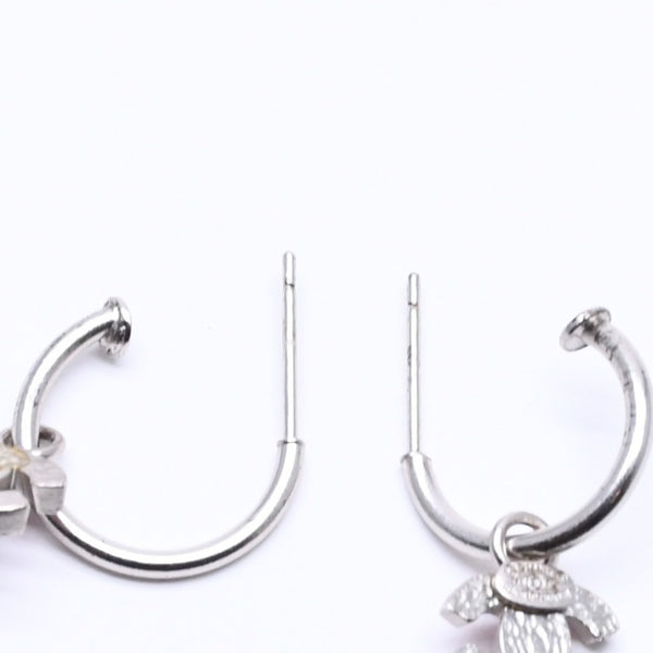 CHANEL Hoop Earrings Earrings Coco Mark Pink Silver 04P Engraved Weight Approx. 2.86g Good Condition Used 4c074886