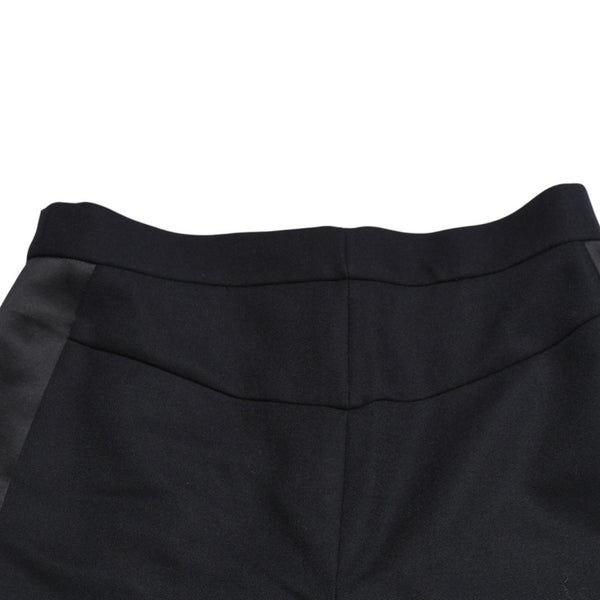 Very Good Condition CHANEL High Waist Marine Pants P59101V38602 Sailor Pants Marine Style Coco Mark Navy Black 40 Size Satin Switching Bottoms Used 4a004704