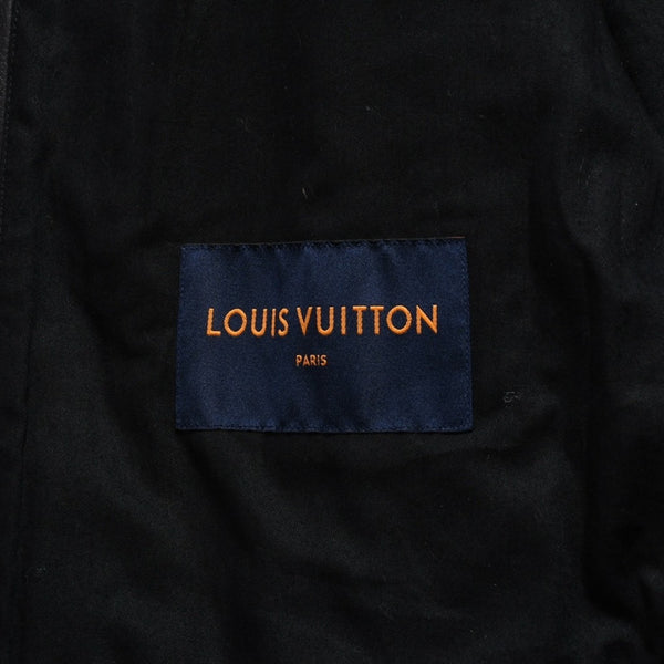 LOUIS VUITTON Black leather trucker jacket HHL44EQXS 3rd type Black 50 size Silver hardware Good condition Used 4a003314