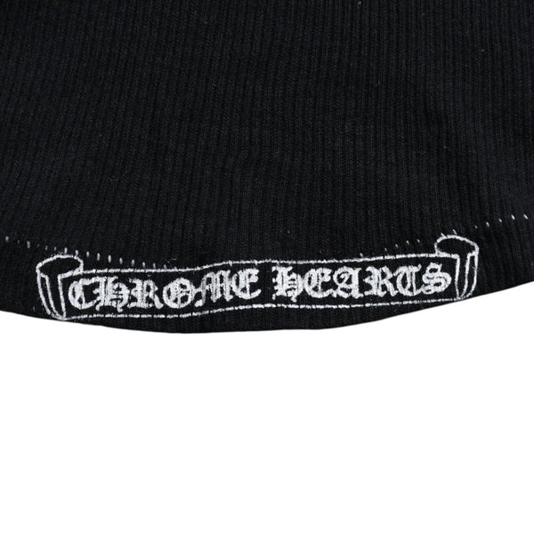 CHROME HEARTS クロムハーツ CHクロス タンクトップ サイズS オールドイングリッシュ コットン ブラック 美品 中古 4a004822