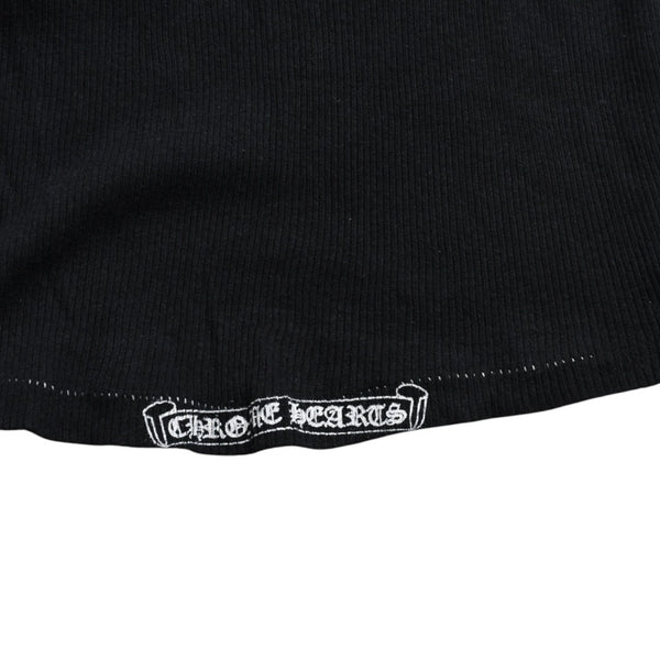 CHROME HEARTS クロムハーツ CHクロス タンクトップ サイズS オールドイングリッシュ コットン ブラック 美品 中古 4a004822