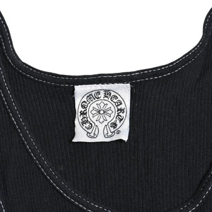 CHROME HEARTS クロムハーツ CHクロス タンクトップ サイズS オールドイングリッシュ コットン ブラック 美品 中古 4a004822