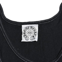 画像をギャラリービューアに読み込む, CHROME HEARTS クロムハーツ CHクロス タンクトップ サイズS オールドイングリッシュ コットン ブラック 美品 中古 4a004822