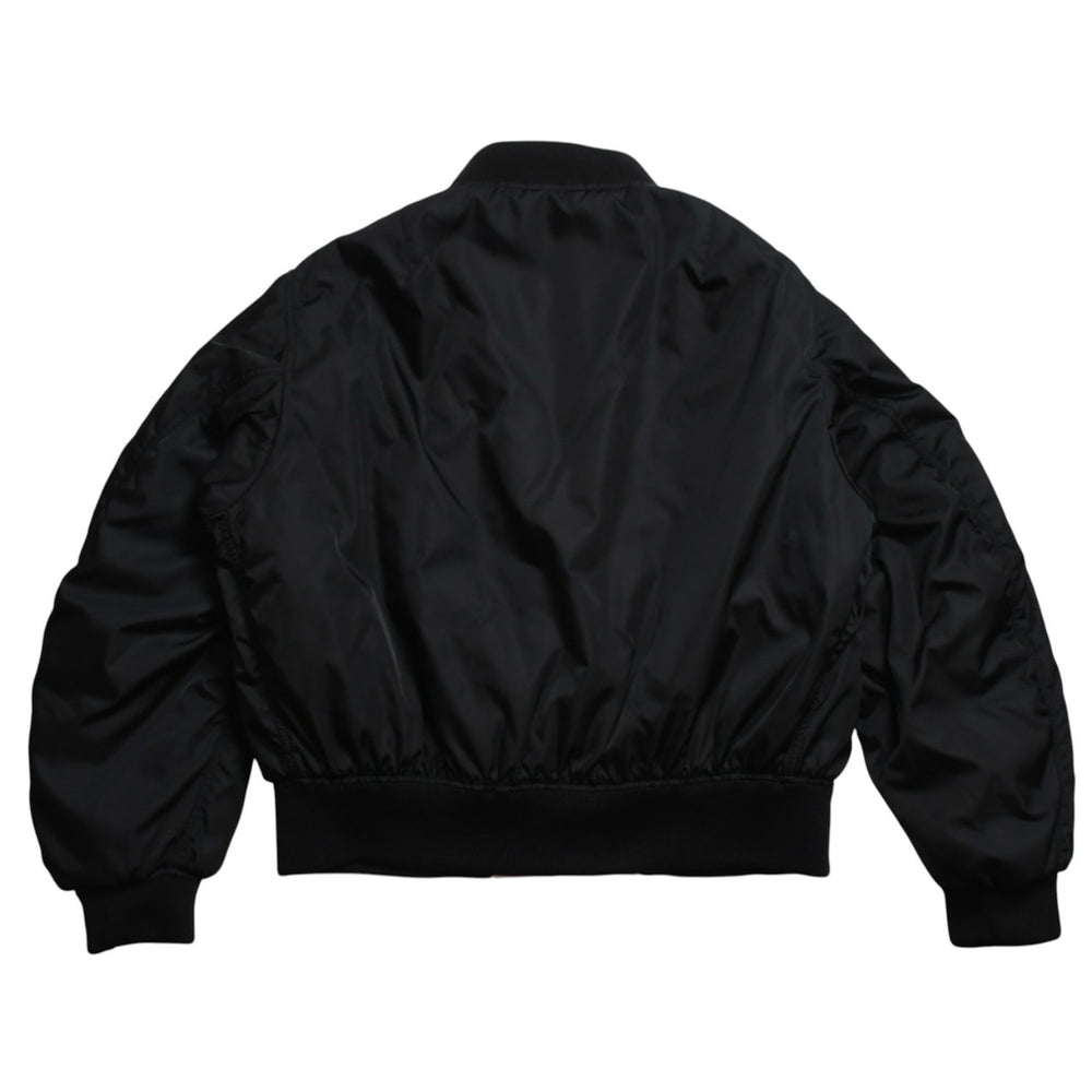 極美品 PRADA プラダ Re-Nylon トライアングルロゴプレート MA-1 ボンバージャケット ブラック サイズM 中古 4a004696