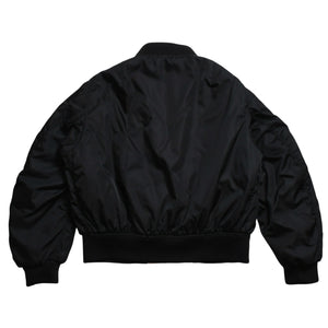Very Good Condition PRADA Re-Nylon Triangle Logo Plate MA-1 Bomber Jacket Black Size M Used 4a004696