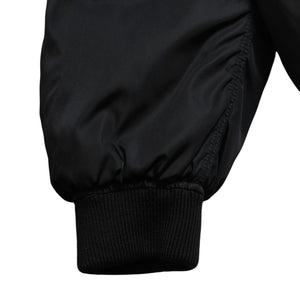 Very Good Condition PRADA Re-Nylon Triangle Logo Plate MA-1 Bomber Jacket Black Size M Used 4a004696