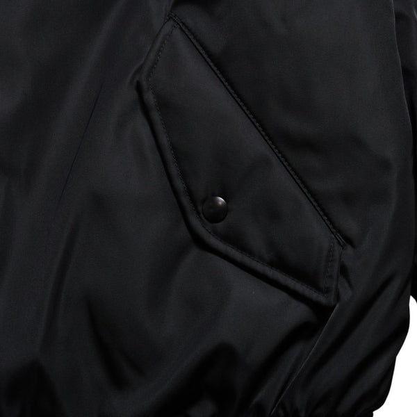 Very Good Condition PRADA Re-Nylon Triangle Logo Plate MA-1 Bomber Jacket Black Size M Used 4a004696