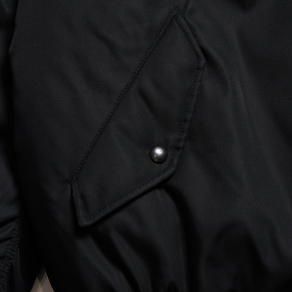 Very Good Condition PRADA Re-Nylon Triangle Logo Plate MA-1 Bomber Jacket Black Size M Used 4a004696