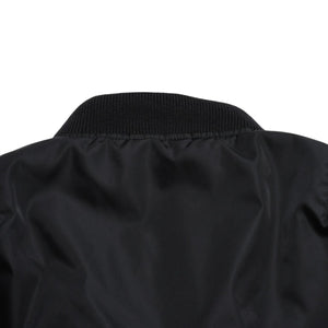 Very Good Condition PRADA Re-Nylon Triangle Logo Plate MA-1 Bomber Jacket Black Size M Used 4a004696