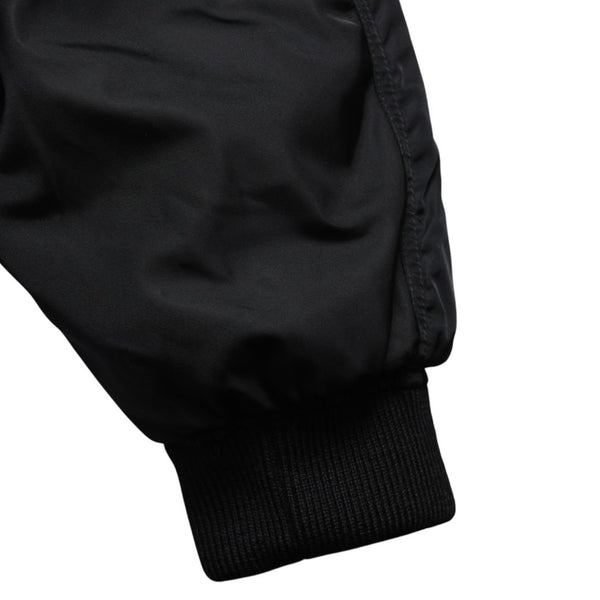 Very Good Condition PRADA Re-Nylon Triangle Logo Plate MA-1 Bomber Jacket Black Size M Used 4a004696