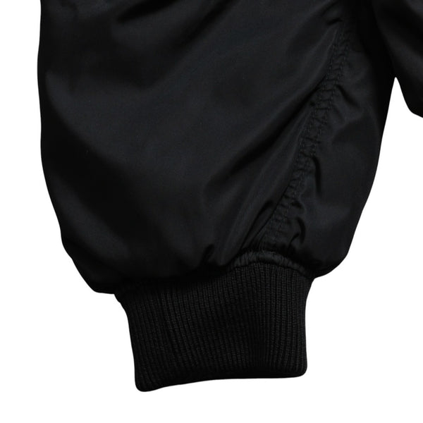 Very Good Condition PRADA Re-Nylon Triangle Logo Plate MA-1 Bomber Jacket Black Size M Used 4a004696